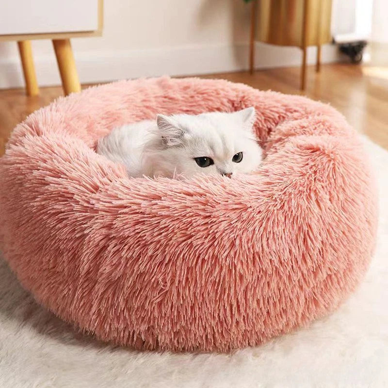 Round Plush Cat Nest Bed