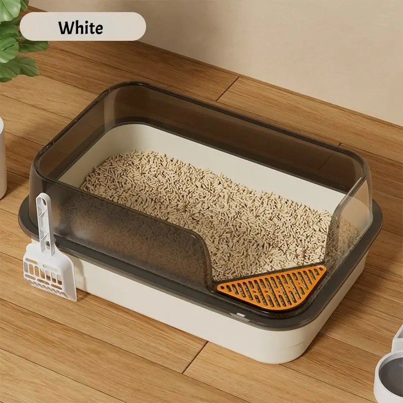 Semi-Enclosed Anti-Splash Cat Litter Box