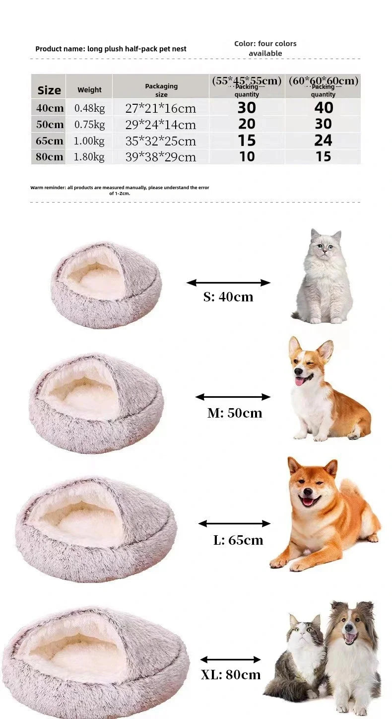 Autumn Winter Soft Plush Cat Bed