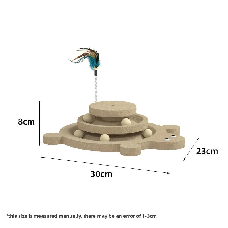 Solid Wood Cat Turntable Scratch Post