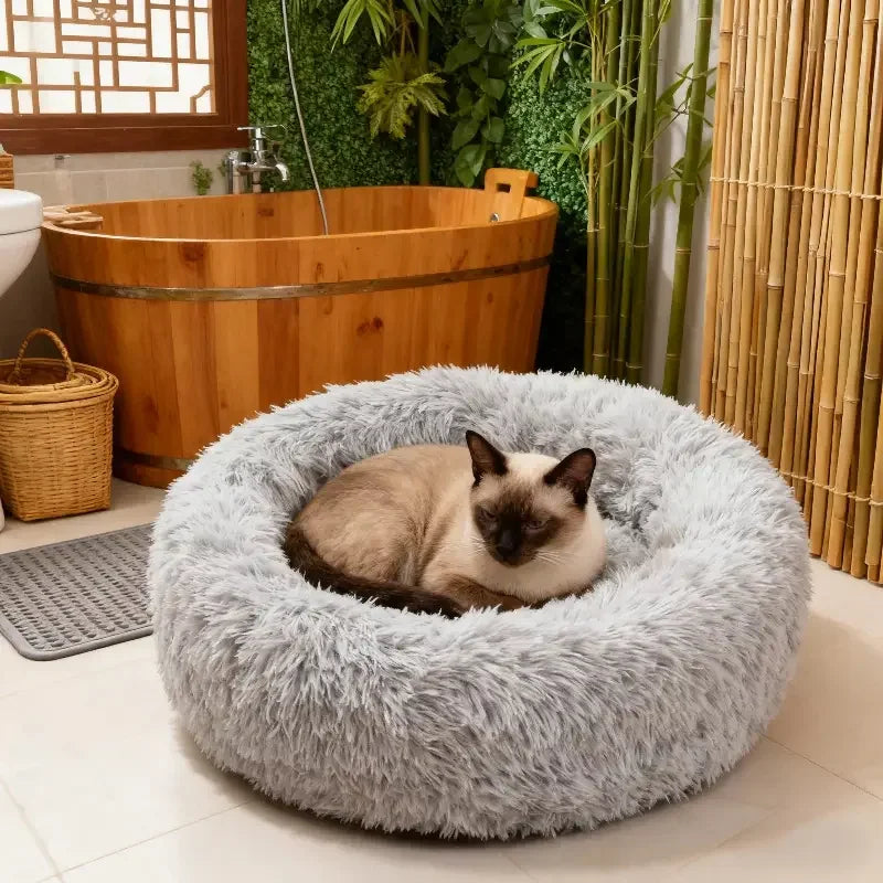 Round Plush Cat Nest Bed