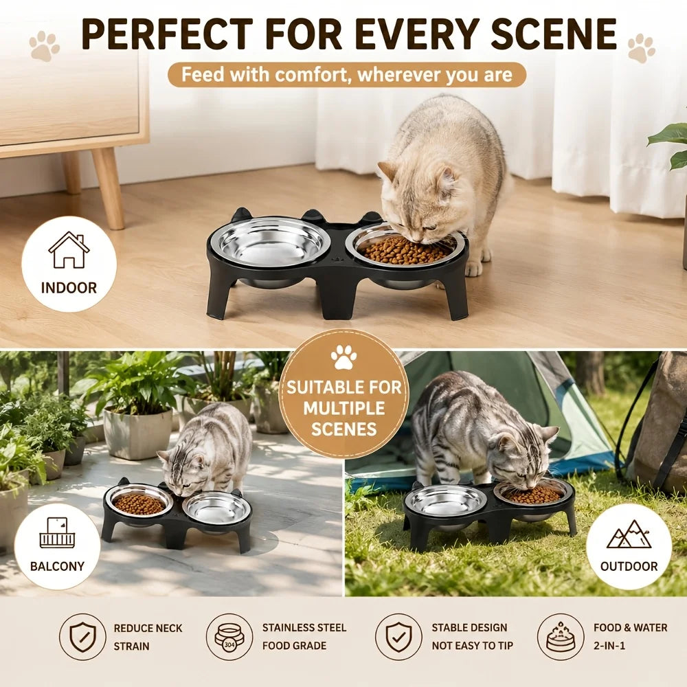 2-in-1 Cat Food Bowl Set