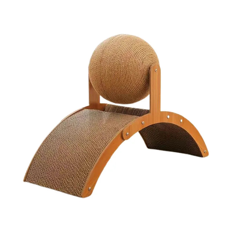 2-in-1 Wooden Cat Scratcher Ball