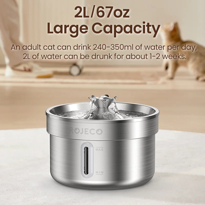 Stainless Steel Cat Drinking Fountain
