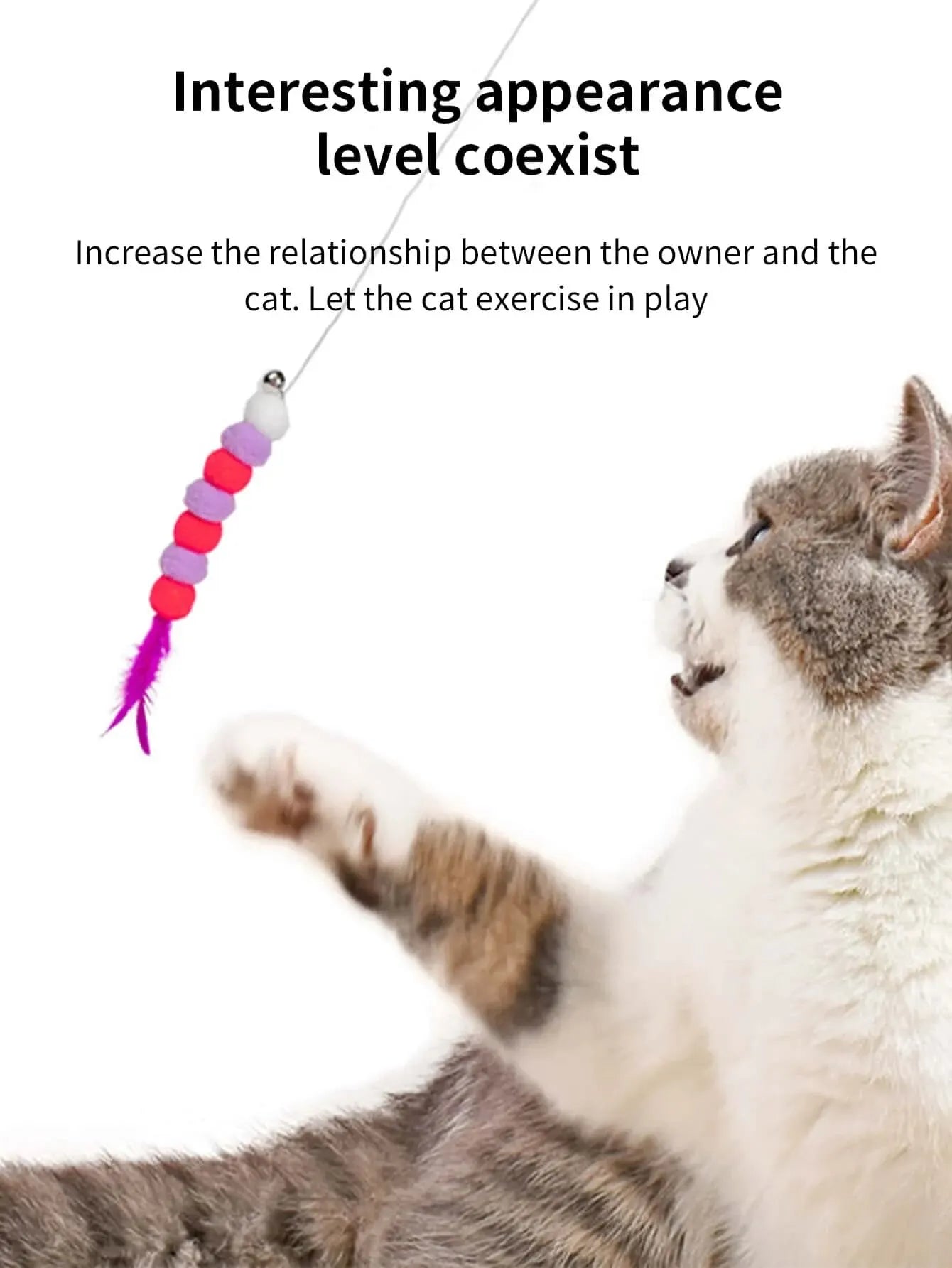 Elastic Feather Cat Teaser Toy