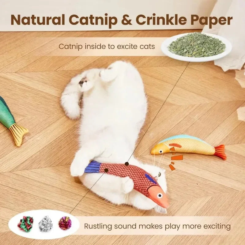 Crinkle Fish Plush Cat Toy