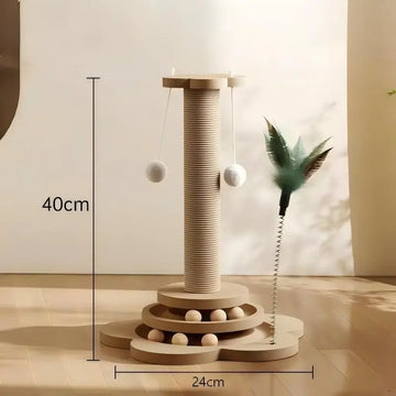 Solid Wood Cat Turntable Toy