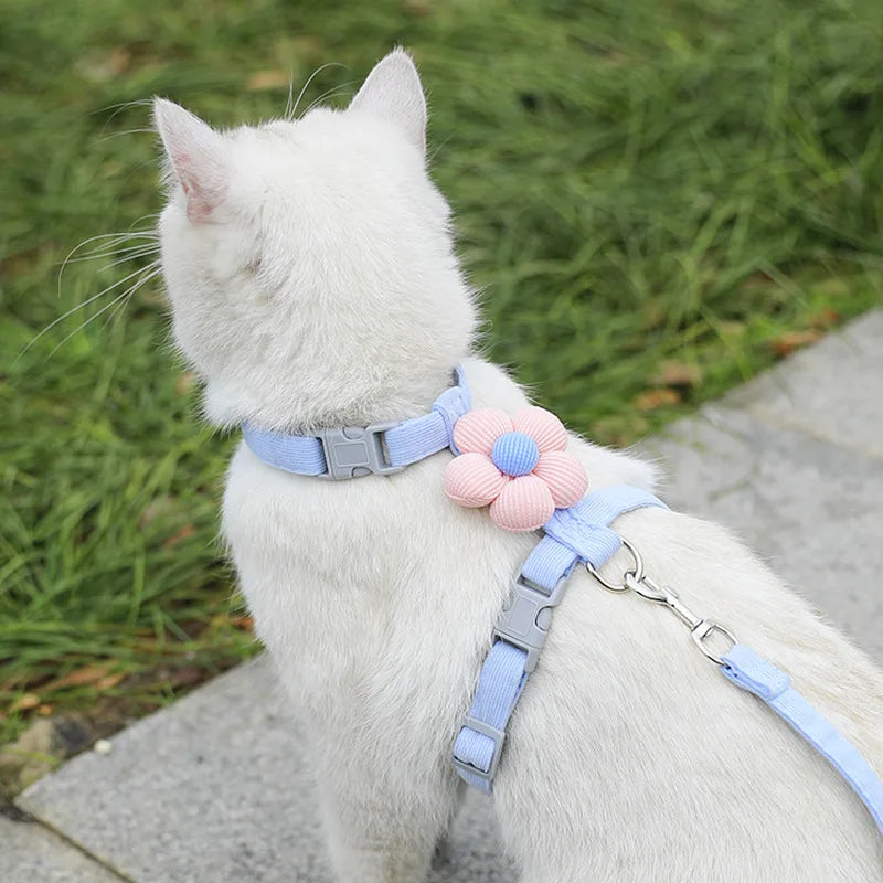 Adjustable Cat Harness Leash Set