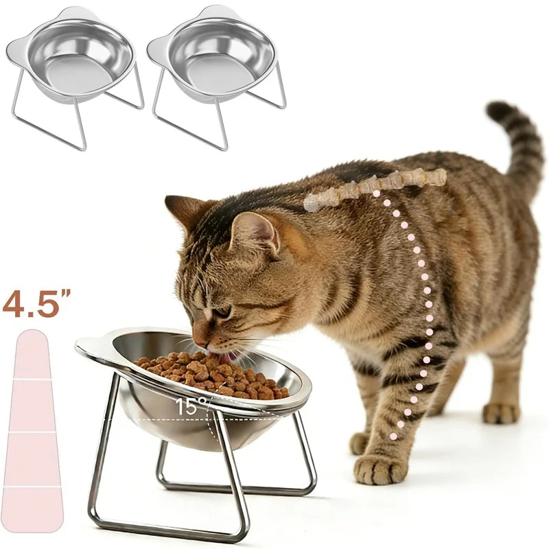 Tilted Neck Guard Cat Bowl