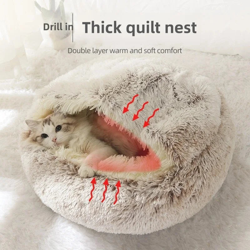 Autumn Winter Soft Plush Cat Bed
