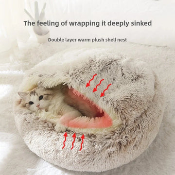 Autumn Winter Soft Plush Cat Bed