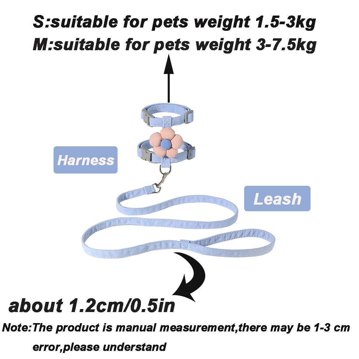 Adjustable Cat Harness Leash Set