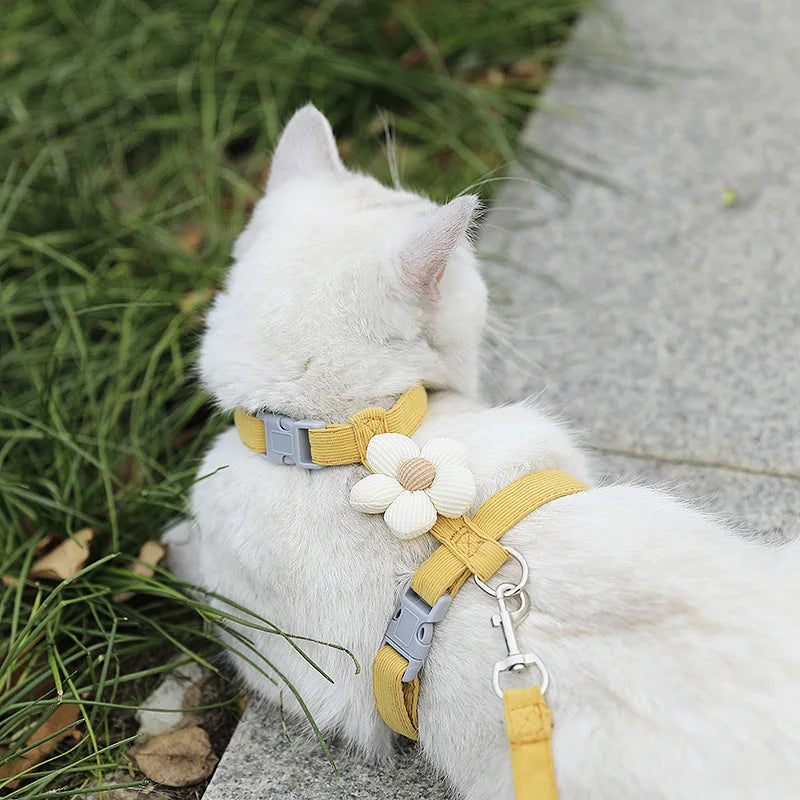 Adjustable Cat Harness Leash Set