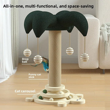 Solid Wood Cat Turntable Scratch Post
