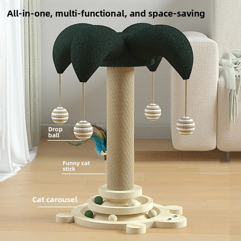 Solid Wood Cat Turntable Scratch Post