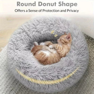 Round Plush Cat Nest Bed