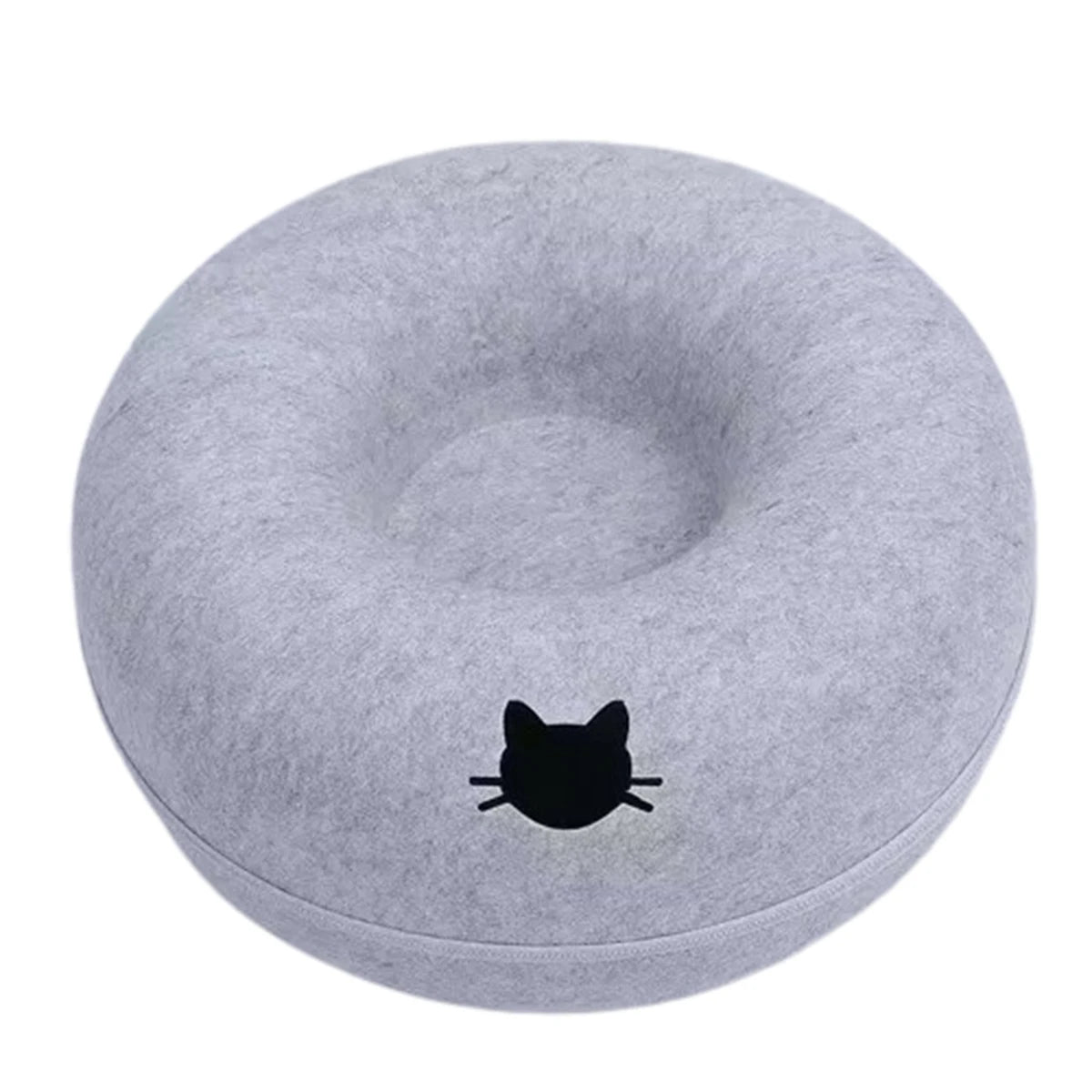 Felt Donut Cat Bed with Tunnel