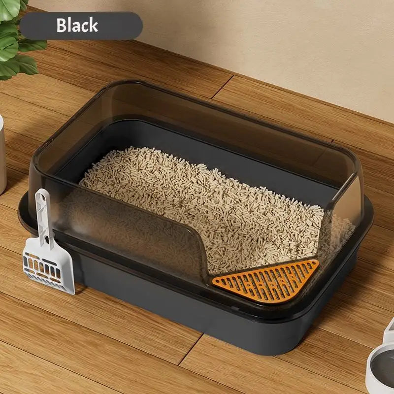 Semi-Enclosed Anti-Splash Cat Litter Box