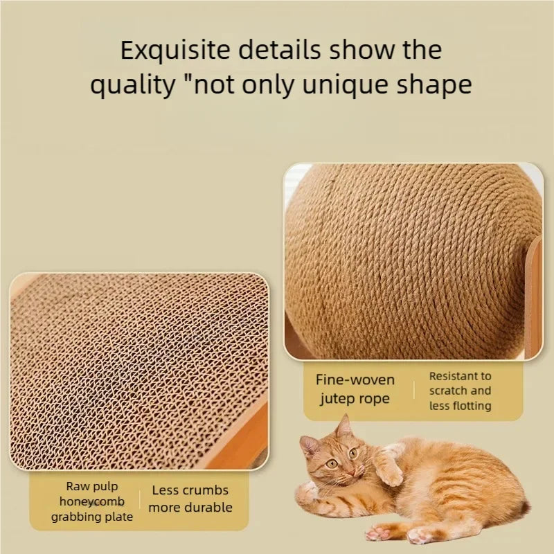 2-in-1 Wooden Cat Scratcher Ball