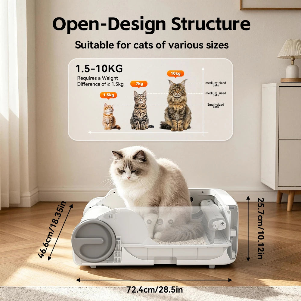 Open Top Auto Cat Litter Box