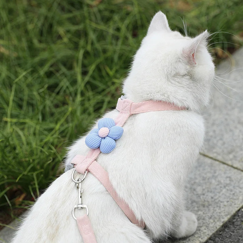 Adjustable Cat Harness Leash Set