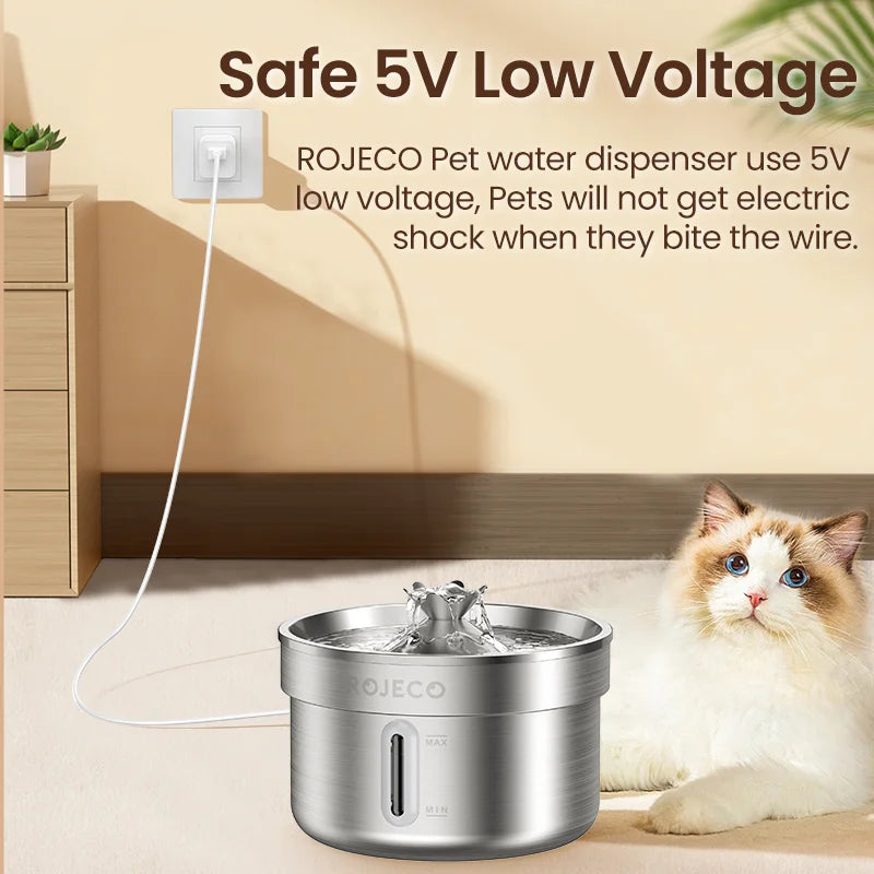 Stainless Steel Cat Drinking Fountain