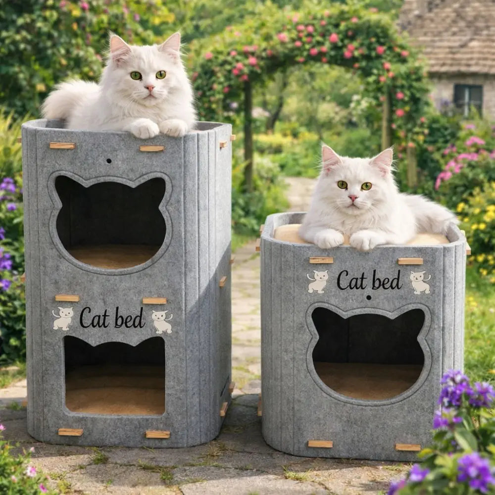 Foldable Double Layer Felt Cat House