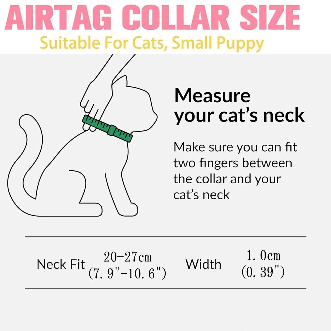 Leather Cat Collar with Bell & AirTag Holder