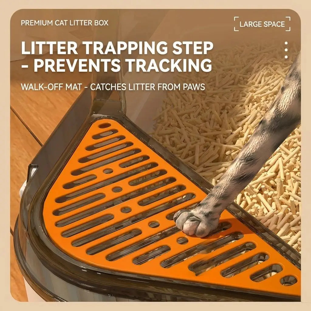 Semi-Enclosed Anti-Splash Cat Litter Box