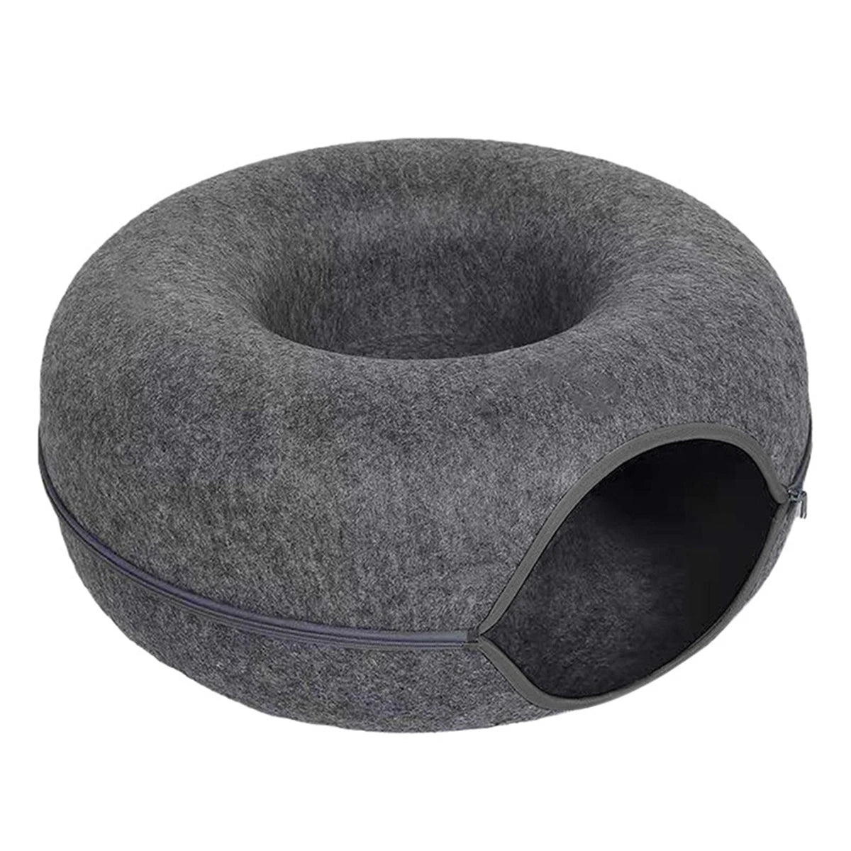 Felt Donut Cat Bed with Tunnel