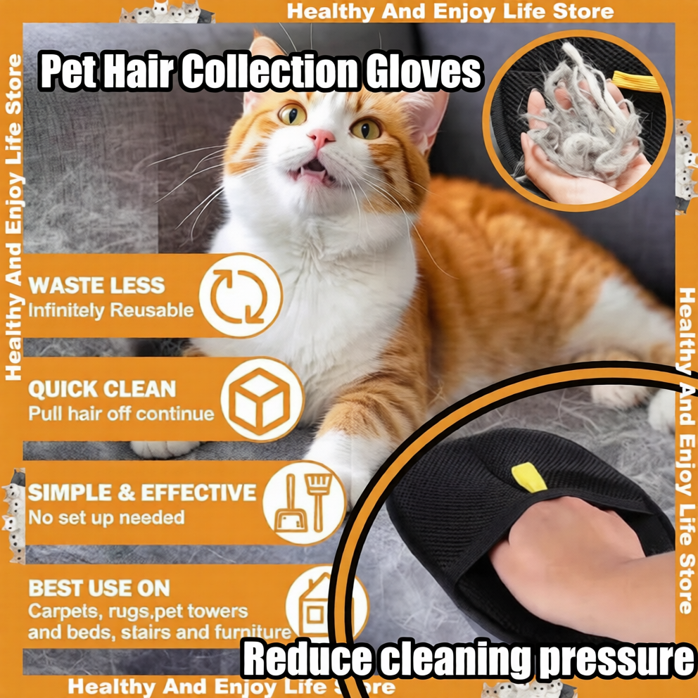 Cat Hair Removal Grooming Gloves