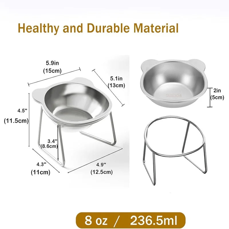 Tilted Neck Guard Cat Bowl