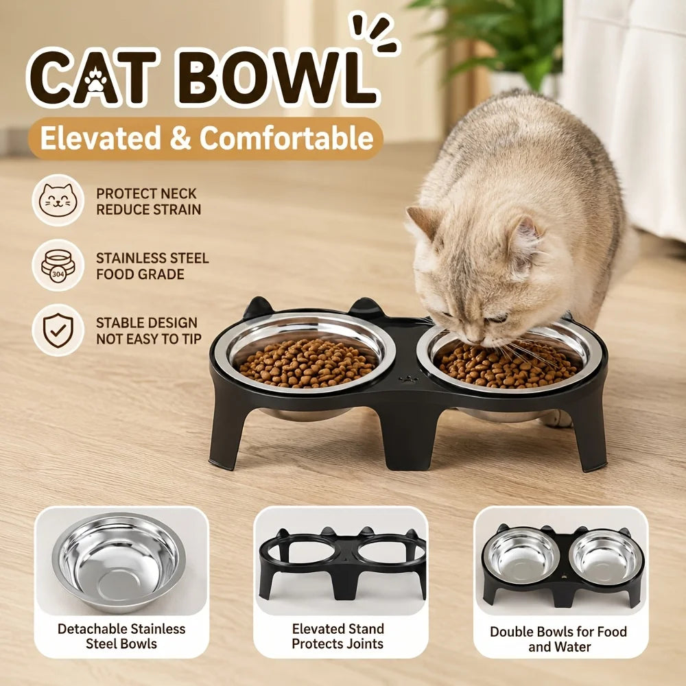 2-in-1 Cat Food Bowl Set