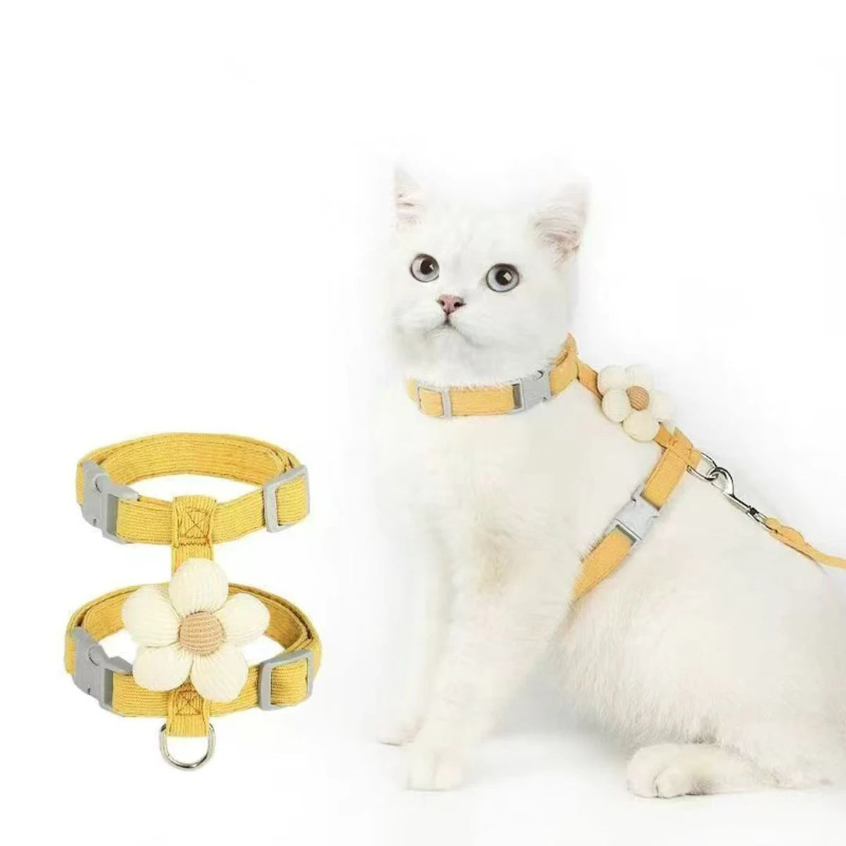Adjustable Cat Harness Leash Set