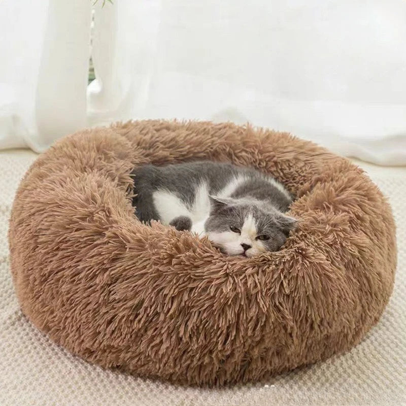 Round Plush Cat Nest Bed
