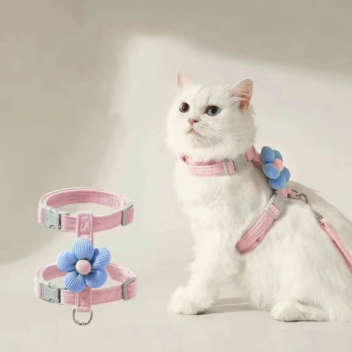 Adjustable Cat Harness Leash Set