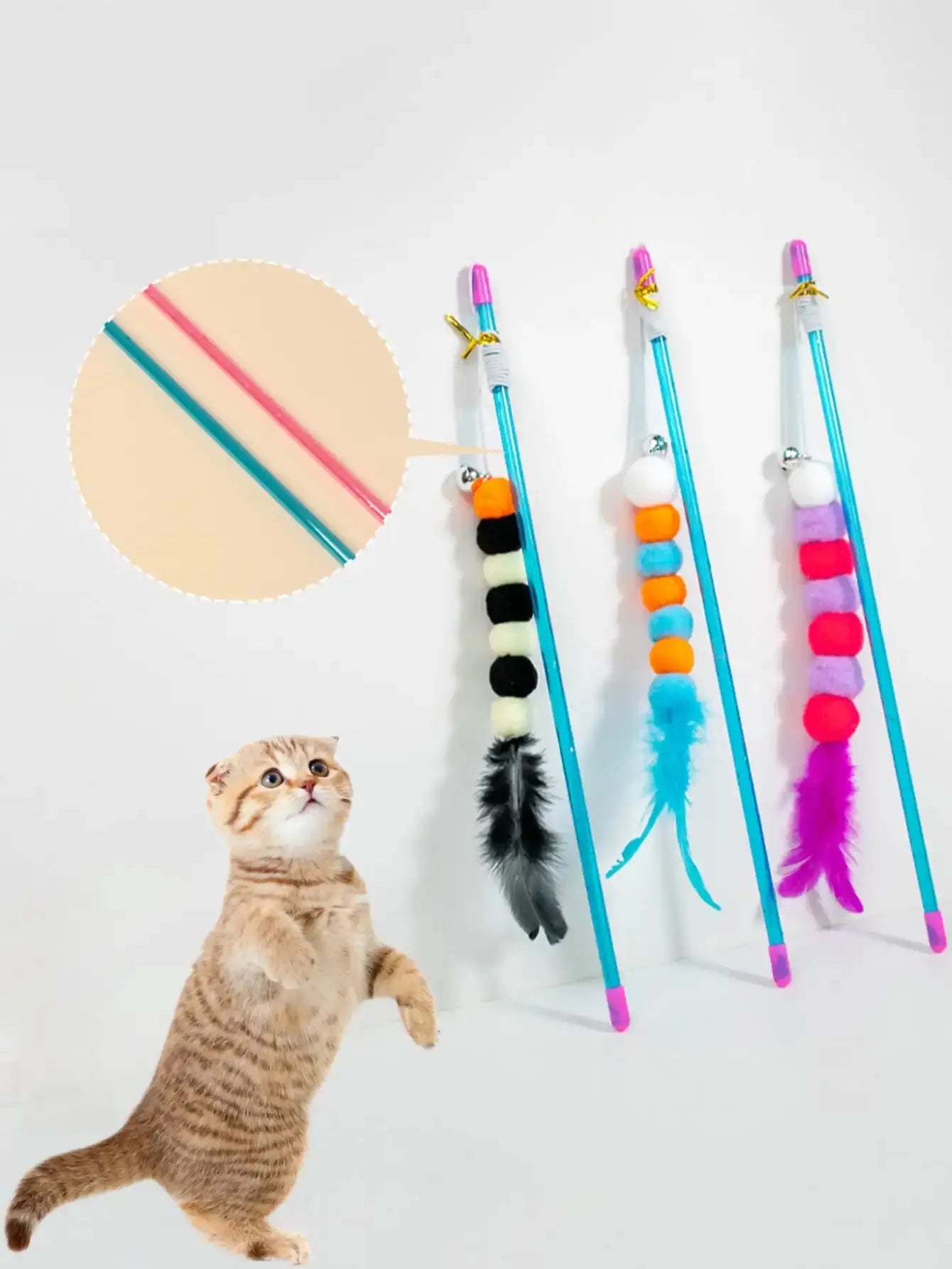 Elastic Feather Cat Teaser Toy