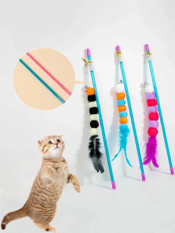 Elastic Feather Cat Teaser Toy