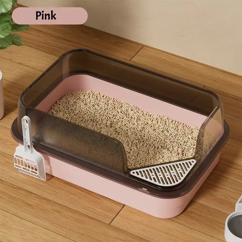 Semi-Enclosed Anti-Splash Cat Litter Box