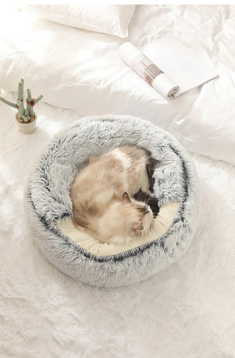 Autumn Winter Soft Plush Cat Bed