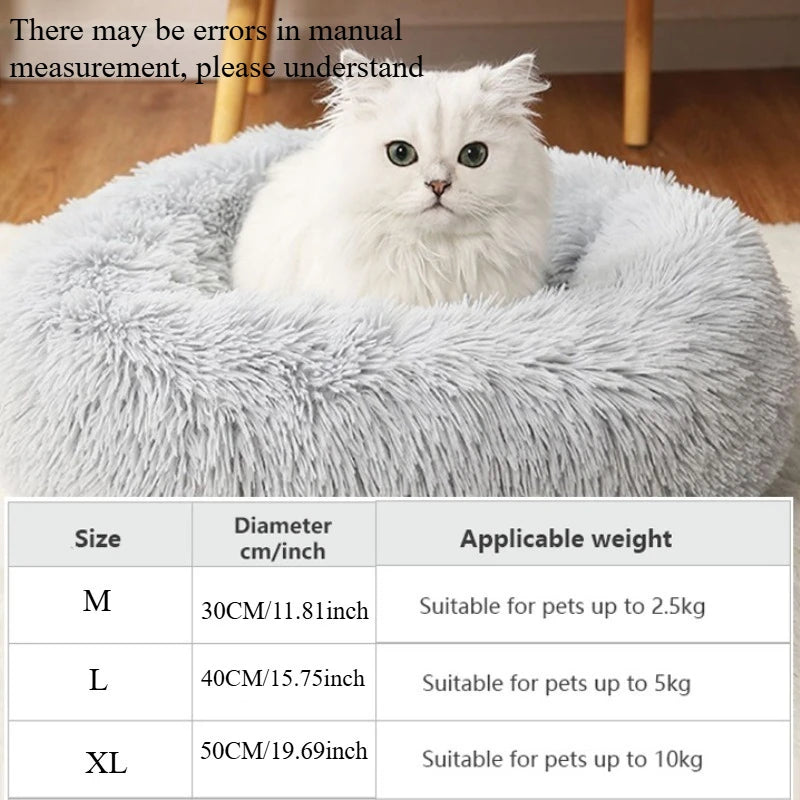 Round Plush Cat Nest Bed