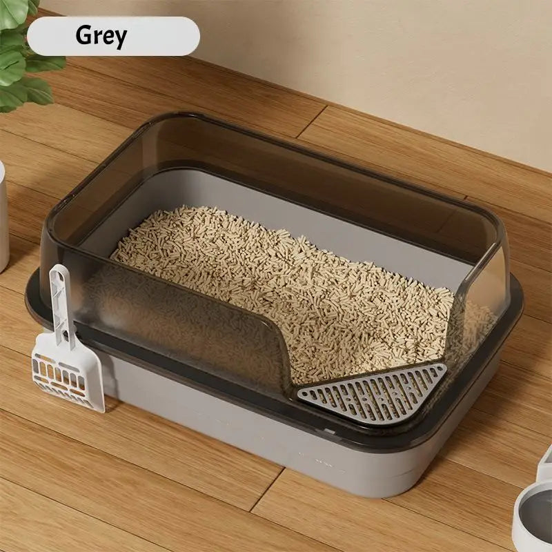 Semi-Enclosed Anti-Splash Cat Litter Box