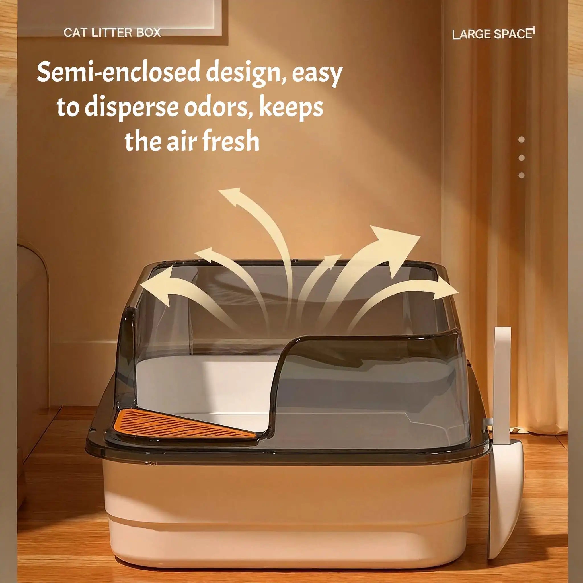 Semi-Enclosed Anti-Splash Cat Litter Box