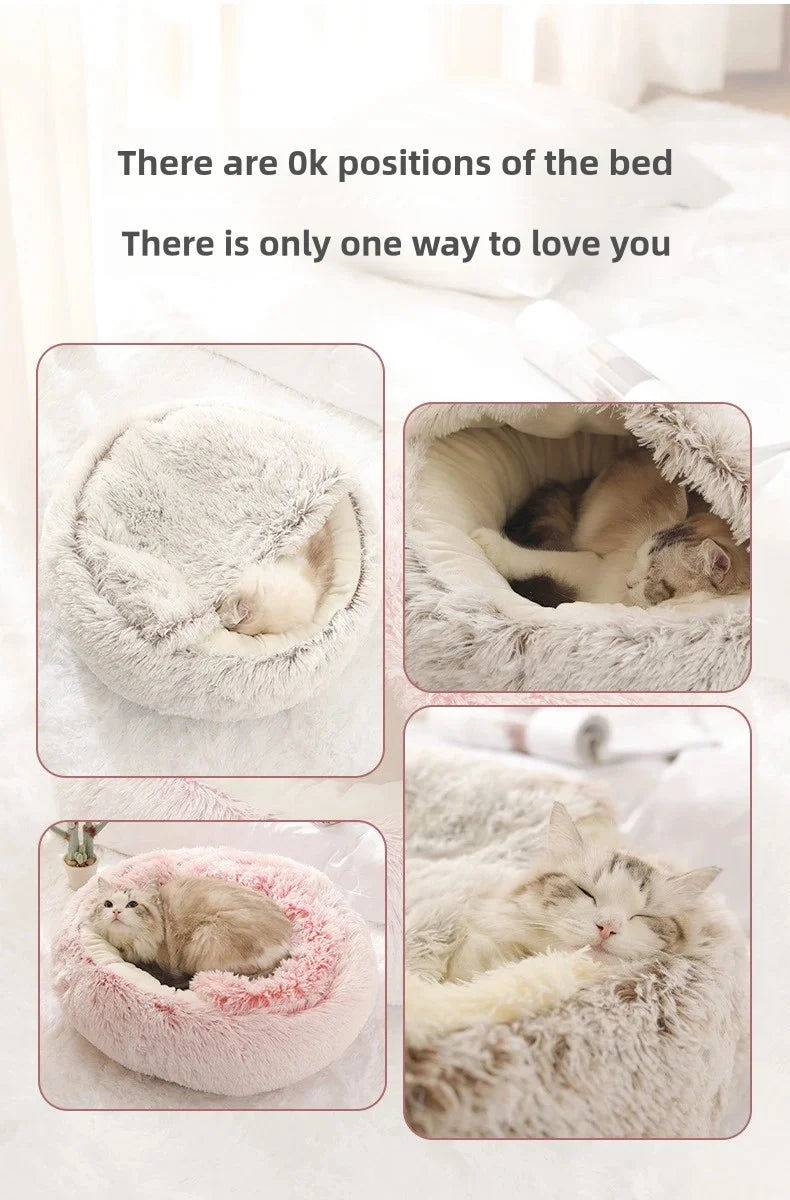 Autumn Winter Soft Plush Cat Bed